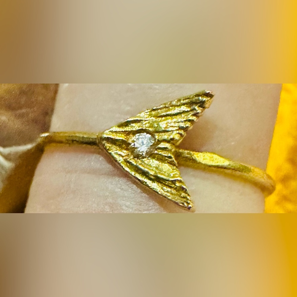 CUSTOM 18kt Gold over .925 LAX ring w/Lab Diamond Iceland Aurum jewellers 5-1/2